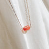 Strawberry Quartz Gold Paper Clip Chain Necklace
